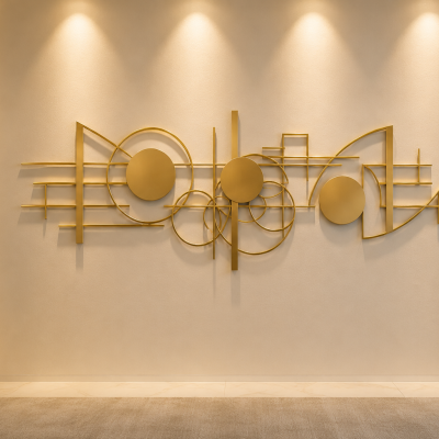 Luxury Geometric Metal Wall Art -Abstract Collection Gold