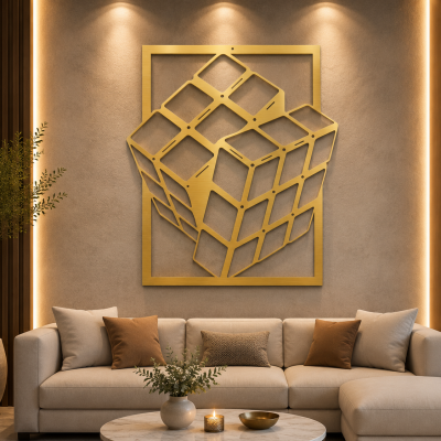 Rubik Cube Abstract Collection Gold